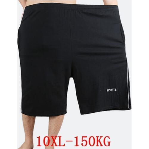 Mens big shorts plus size 8XL 9XL 10XL summer cotton large stretch sports casual loose large size 50 black shorts