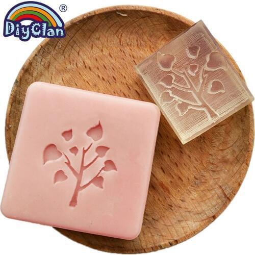 Heart Tree Design Handmade White Resin Soap Stamp Stamping Soap Mold Craft Drop Soap Chapter Z0061DS