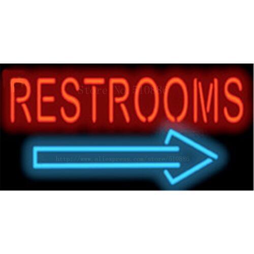 Restrooms NEON SIGN REAL GLASS BEER BAR PUB LIGHT SIGNS store display Packing Food Bulbs Subs D Advertising Lights 17*14"