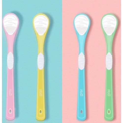 NEW Double Sided Tongue Brush For Cleaning Oral Care Tool Silicone Scraper Adult Portable Bad Breath Removal 2021
