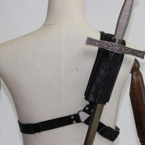 Medieval Sword Frog Rapier Renaissence Adjustable Leather Swordholder Belt Viking Knight Pirate Shoulder Belt Harness Props