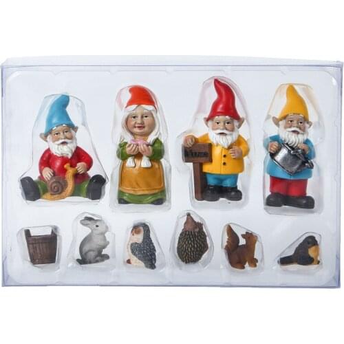 10pcs Dwarf Gnome Animals Garden Statue for Yard Patio Porch Garden Decorations Outdoor Indoor Ornament can CSV