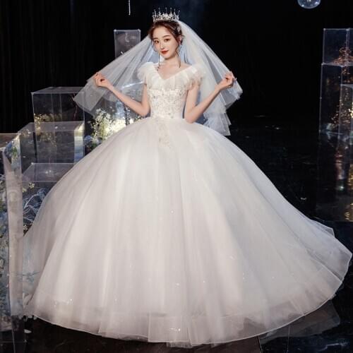 Wedding Dress New Style Lace Up Dreamy Bride Wedding Dresses Plus Size Vestidos De Novia Ball Gowns