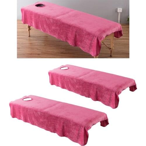 2pcs Crystal Velvet Massage Table Sheets Cosmetic Spa Bed Covers With