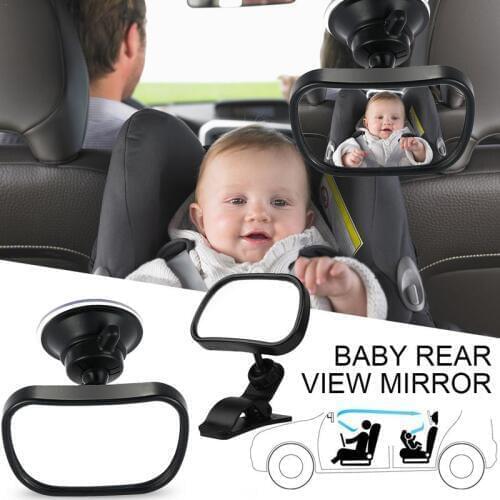 Mini Car Back Seat Baby View Mirror 2 in 1 Baby Rear Convex Mirror Adjustable Car Baby Kids Monitor Safety Reverse Safety Seat