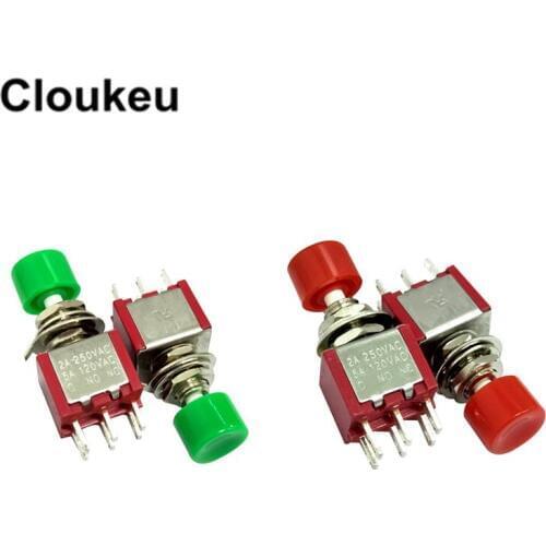 5Pcs PS-202/DS-622/MTS-202M 6MM 6Pin Reset Button Rocker switch Toggle Switch 2A250V 5A120V