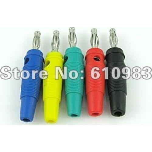 5 pieces/lot) 5 colors Speaker banana plug connector 55mm For Amplifier Speaker Audio Cable/Binding Posts