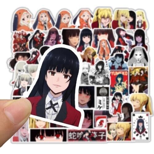 50pcs Kakegurui Anime Stickers For Skateboard Fridge Guitar Laptop Motorcycle Travel Luggage Cartoon vinyl Sticker