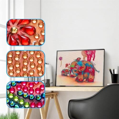 Special Shaped Diamond Painting Big and Small Elephant DIY Diamond Embroidery Sale Animal Rhinestone Mosaic Home Decor Painting