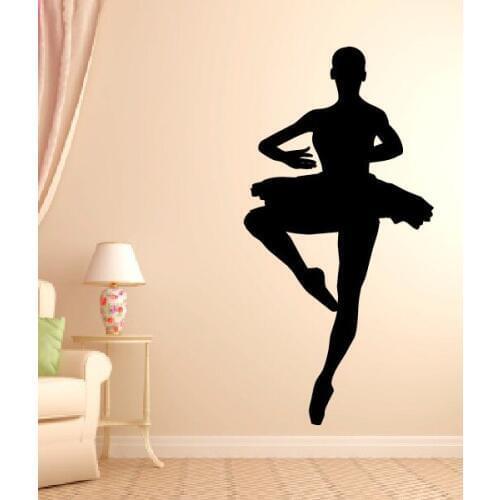 Ballerina Wall Decal Bedroom Custom Color Available Nontoxic Materials Wall Stickers For Dance Studio Art DecaL Decor ZA777
