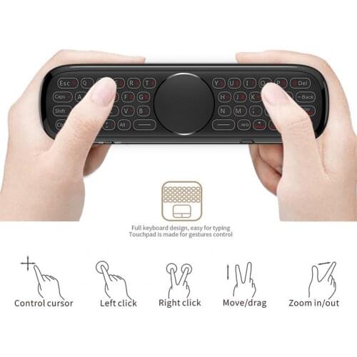 Wechip W2 Pro Wide Applicability Wireless Keyboard 2.4G 3-in-1 Function ABS Air Mouse Touchpad Keyboard for Smart TV