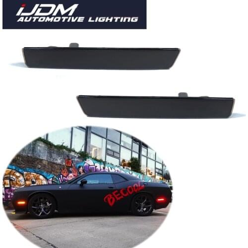 IJDM Smoked Lens Amber Yellow/Red LED Car Front/Rear Side Marker Lights For 2015-up Dodge Challenger Fender Side Marker Lights