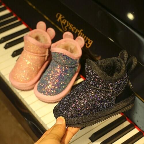 Winter Kids Baby Girls Toddler Shoes Plush Warm Children Snow Boots Shoes Casual Thicker Sole Non-slip Boys ankle Cotton Boots