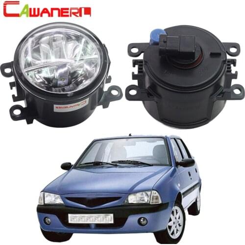 Cawanerl 2 Pieces Car LED Fog Light 4000LM White DRL Daytime Running Lamp 12V High Bright For Dacia Solenza Hatchback 2003-2007