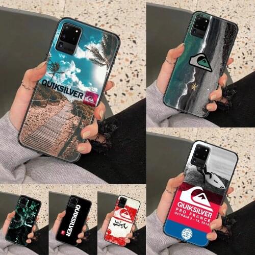 Quiksilver Surf and Skateboard Phone case For Samsung Galaxy Note 4 8 9 10 20 S8 S9 S10 S10E S20 Plus UITRA Ultra black soft