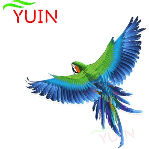 Pretty with Open Wings Parrot Animal Car Sticker Fashion PVC Bumper Decoration Accessories Waterproof High Quality Decal 14*13cm