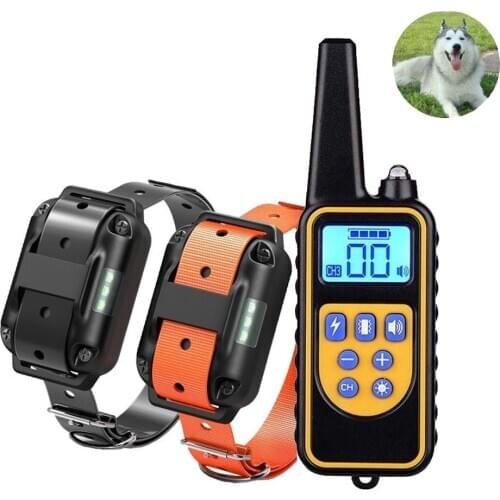 800m Electric Dog Training Collar Pet Remote Control Waterproof Rechargeable with LCD Display for All Size Shock Vibration Sound