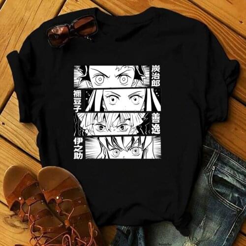 Anime Demon Slayer T-shirts Kimetsu No Yaiba Tops Harajuku T-shirt Rengoku Noodle Clothing Summer Women Clothes Graphic T Shirts