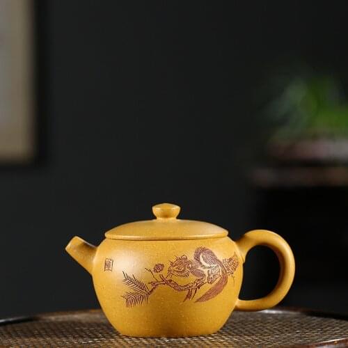 Yixing recommended all hand undressed ore gold period of mire ship pearl pot of kung fu tea tea set gift wholesale