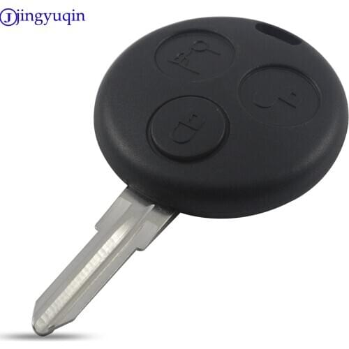 Jingyuqin 3 Buttons Uncut Blank Blade Car Key Case Shell Styling Cover For Benz Smart Car City Roadster Fortwo No Chip
