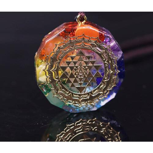 Sri Yantra Jewelry Necklace Sacred Geometry Reiki Necklace Pendant