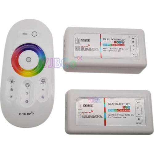 2.4G RGB RGBW RGBWC Controller Light Dimmer Touch Screen Remote DC12V 24V 18A LED Strip dimming Switch