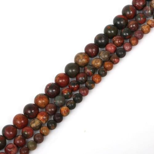 Natural Stone Red Round Loose Beads Select By Size 6 8 10mm For Jewelry Making Strand 15"