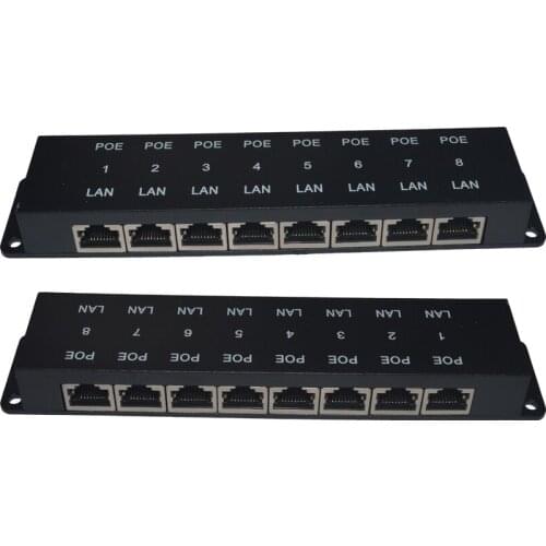 Multi Port Passive 10/100Mbps Power over Ethernet PoE Injector 8 port -Power Supply NOT Included: POE-8-ENC