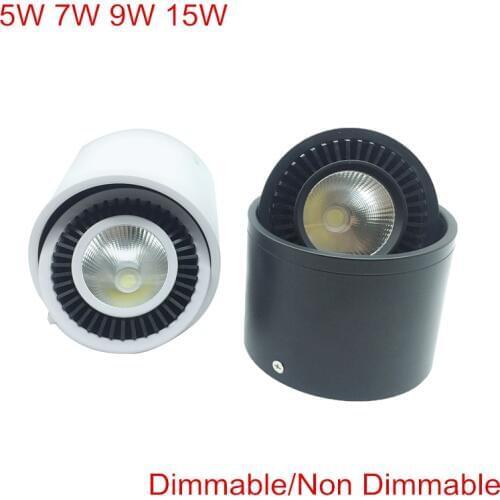 COB LED Downlights 15W 9W 7W 5W Surface Mounted LED Ceiling Lamps Spot Light 360 Degree Rotation LED Downlights AC85-265V