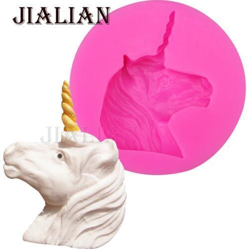 Cartoon Unicorn soap mould chocolate Party cake decorating tools DIY baking fondant Cartoon characters silicone mold T0364
