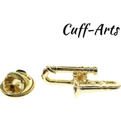 Cuffarts Lapel Pin For Men Music Lapel Pin Badge Gold Trombone Lapel Pin 2018 Men Jewelry Gift Music Fan Lapel Pin P10073