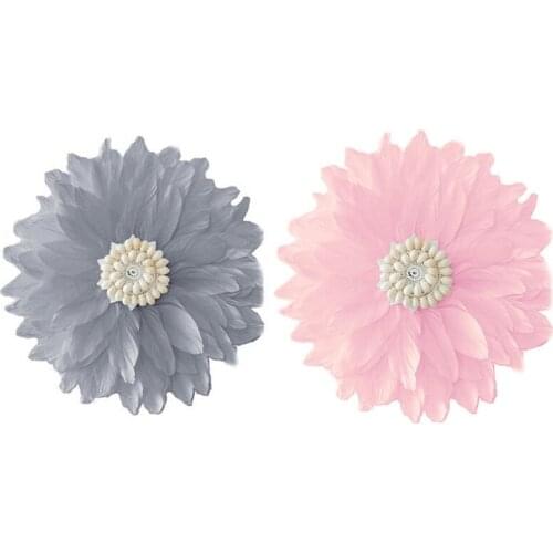 Soft Feather Conch Artificial Flower Wall-Mounted Wedding Decoration Stage Party Home Decoration