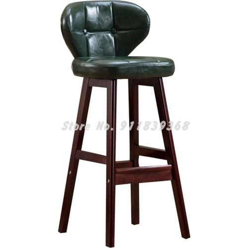 Nordic Simple Modern Solid Wood Bar Chair High Stool Bar Chair Home Custom Bar Chair Bar Stool Back Chair