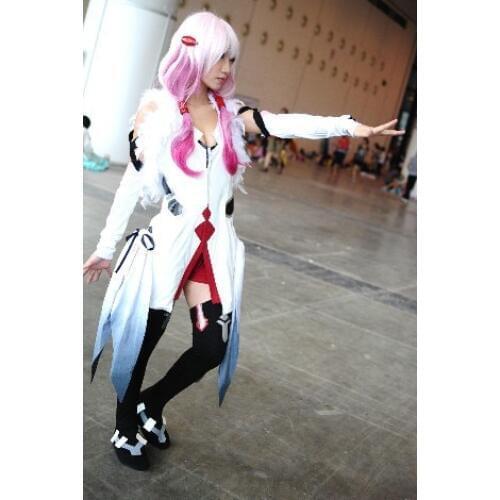 Package mail Guilty Crown Inori Yuzuriha Cosplay Costume white dress