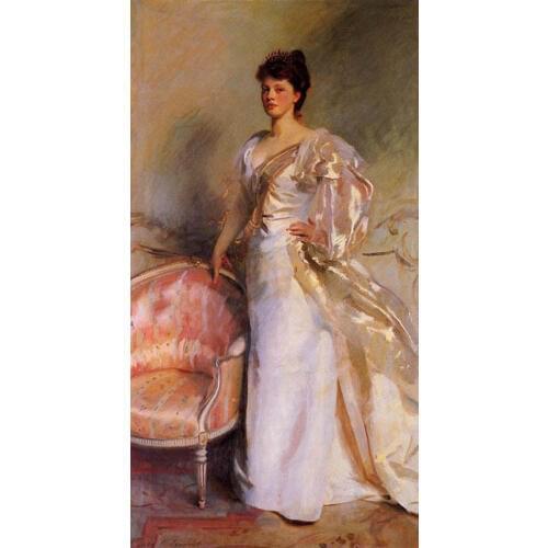Figure Art Oil Painting Hand Painted on Canvas for Home Decor Noblelady Mrs George Swinton Standing by Sofa Chair High Quality