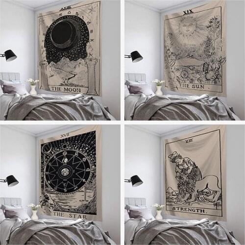 High Quality Tarot Card Tapestry Wall Hanging Astrology Divination Bedspread Beach Mat Wall Carpet Home Decoration Mural