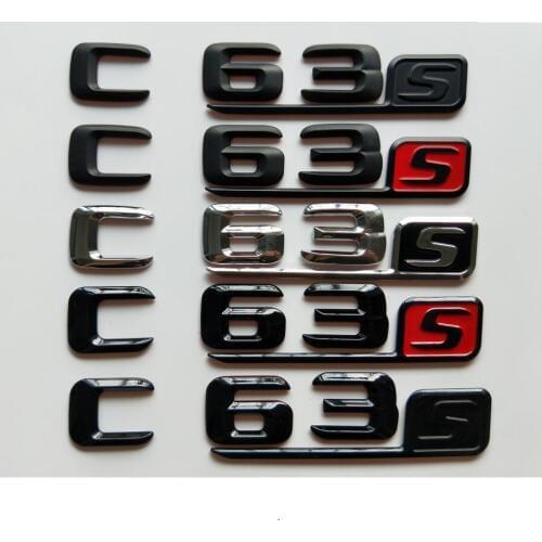 Chrome Black 3D Letters Trunk Badges Emblems Emblem Badge for Mercedes Benz C204 A205 S205 S204 W204 W205 C63s C63 S AMG