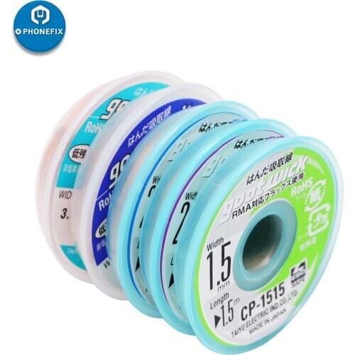 1 pcs Japan GOOT RoHS Solder Wick Wire 1.5/2.0/2.5/3.0/3.5mm Braid Solder Remover Suction Tin Line with Non-chlorine Flux