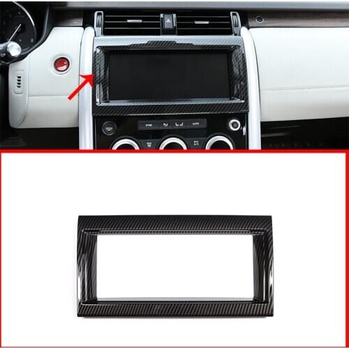 1 Pcs Carbon Fiber Interior Navigation box Frame Cover Trim Accessory For Land Rover Discovery 5 LR5 L462 2017 2018