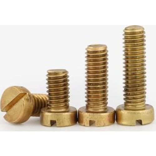 10pcs M5 brass Slotted cylindrical head screws one word cup headed screw bolts brassiness mechanical bolt GB65 6mm-30mm length