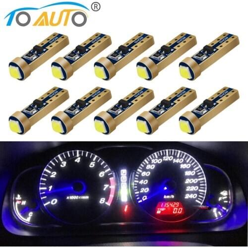 10Pcs T5 W1.2W W3W Led Super bright 3030 Chips Auto Instrument Lamp Car Interior Light Side Wedge Dashboard Gauge Lamp DC 12V