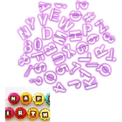 40Pcs/1Set NEW Letter Font Plastic Cookie Cutter Fondant Tool Baking Cake Mold Decorating Press Pastry DIY