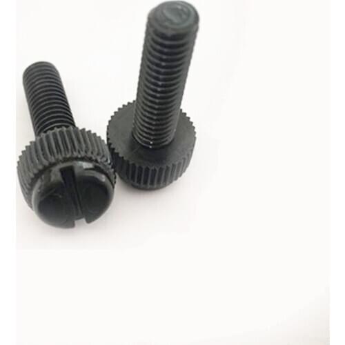 500PCS M4*6/8/10/12/16/20/25/30MM ANTI RUSTED Black Nylon Knurl Hand Screw Computer Used Insulation Bolts Slotted Tighten Screw