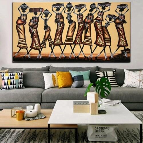 Abstract African Womens Traditional Clothing Canvas Print Art Poster Modern Living Room Home Wall Cuadros Decorative Picture