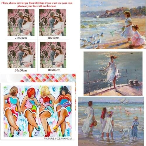 Diy Diamond Painting Custom Figures Painting Beach Seagull Holiday Square Diamond Round Diamond Cross Stitc Mosaic Home Decora