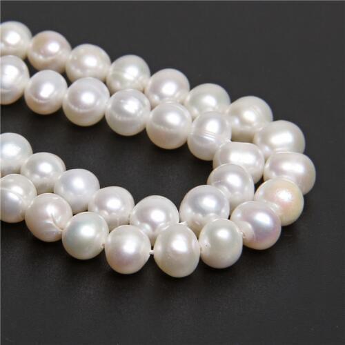 Natural 6-11mm Round White Freshwater Pearl loose spacer Beads for jewelry making bracelet necklace earring Women Elegant gifts