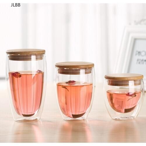Tasse Bodum Cups Milk Coffee Large Glasses High Boron Silicon Double-deck Big Transparent Travel Mug Double Wall Glass With Lid