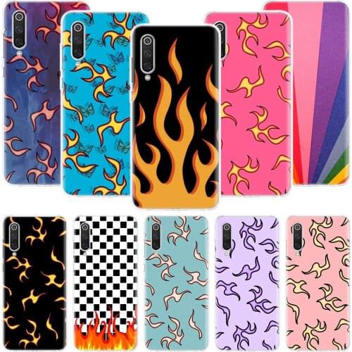 Blue Red Flame Fire Phone Case For Xiaomi Mi Note 10 11 9 8 10T 9T CC9 A1 A2 A3 5X 6X Pocophone F1 X3 F2 Pro Lite Coque Cover