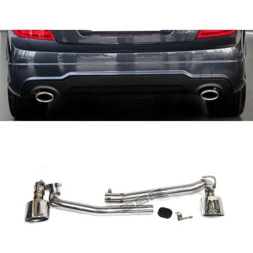 Double Out Exhaust Tip For Benz W204 C200 C300 C180 C260 Changed C63 Bodykit 304 Stainless Steel Muffler Tip Tailpipe