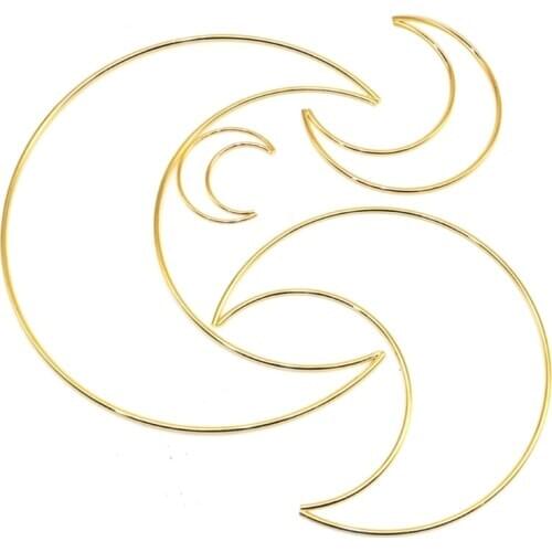 1pc Moon Shape 5-20cm Dream Catcher Rings Craft Metal Hoops for Dreamcatchers Wreaths Macrame Project DIY Accessories Home Decor